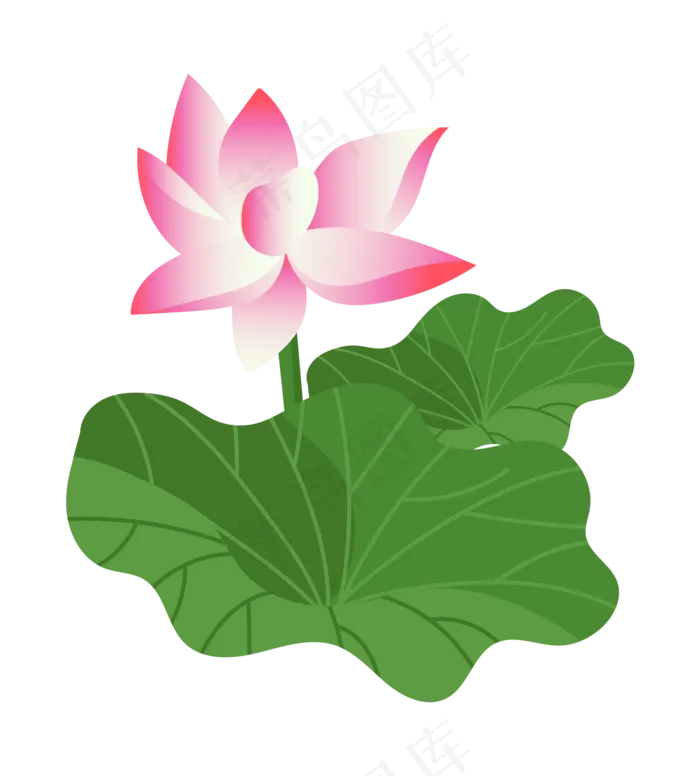 一朵粉色荷花插图(2380X2200(DPI:300))ai矢量模版下载