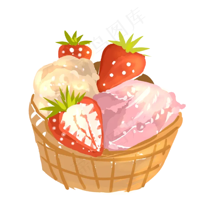 水果草莓冰淇淋插图