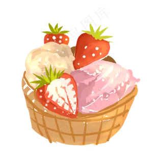 水果草莓冰淇淋插图 水果草莓冰淇淋插图