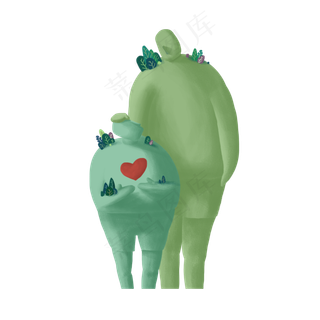 父爱如山创意插图