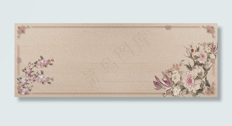 五月工笔画牡丹背景背景图片素材,背景元素