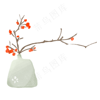 手绘复古风格插花花束