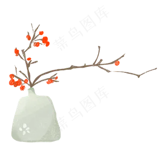 手绘复古风格插花花束