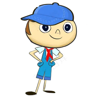 手绘戴红领巾的小学生