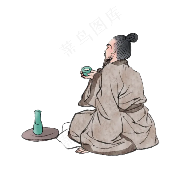 国学山林儒士郑樵古风人物,免抠元素(2000X2000(DPI:300))psd模版下载