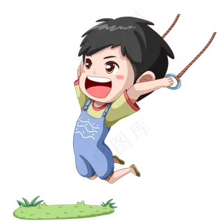 玩吊环小男孩