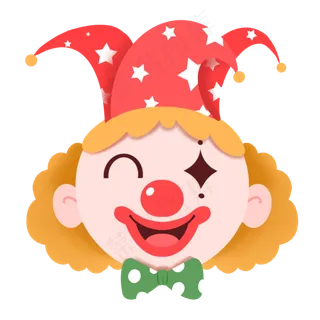 愚人节剪纸风卡通小丑头像,免抠元素