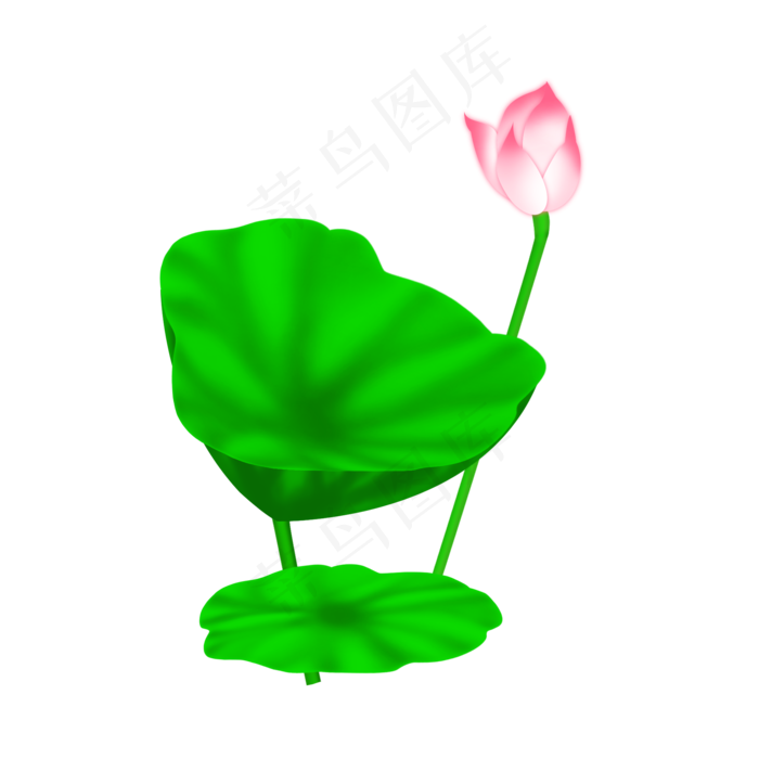 卡通粉色莲花免扣