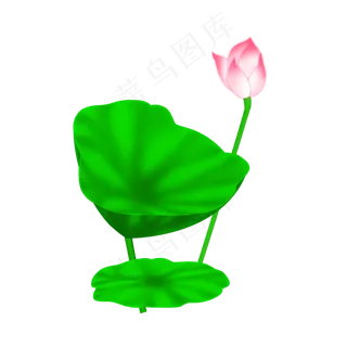 卡通粉色莲花免扣