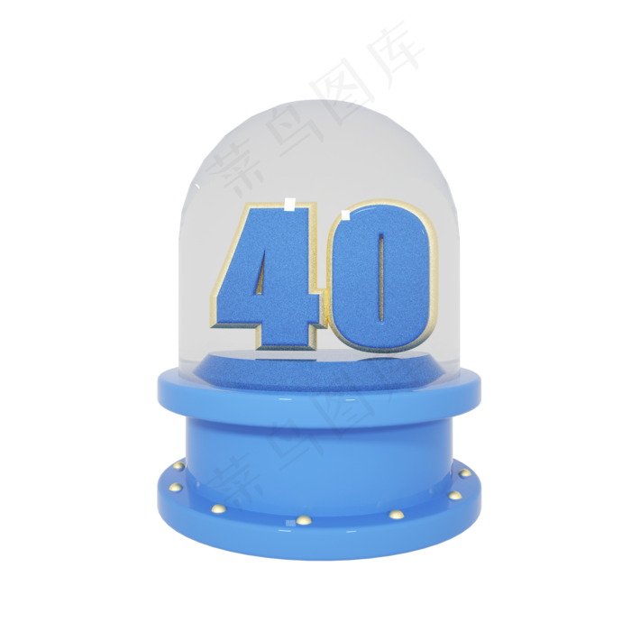 C4D蓝色清新舞台电商优惠券40元(2000*2000px 300 dpi )