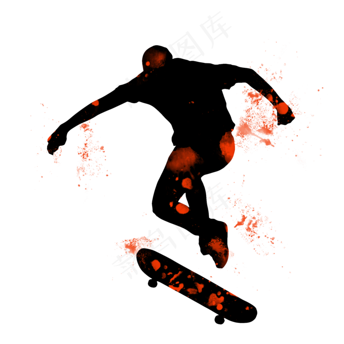 开学季滑板社团招新剪影,免抠元素(2000X2000(DPI:300))psd模版下载