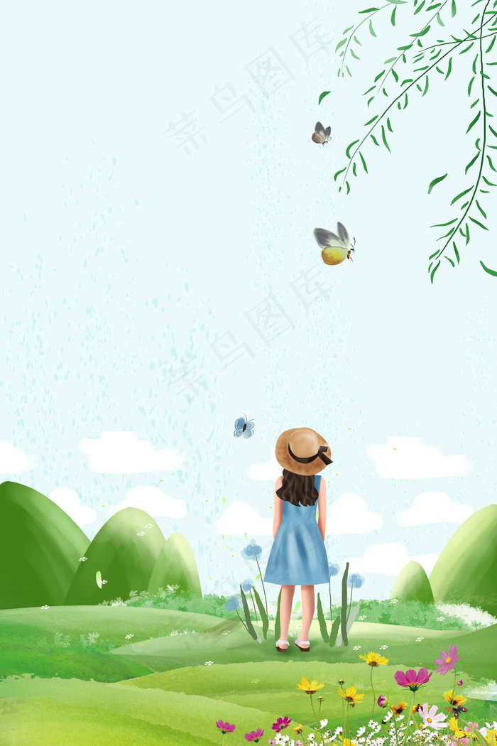 传统二十四节气春分背景