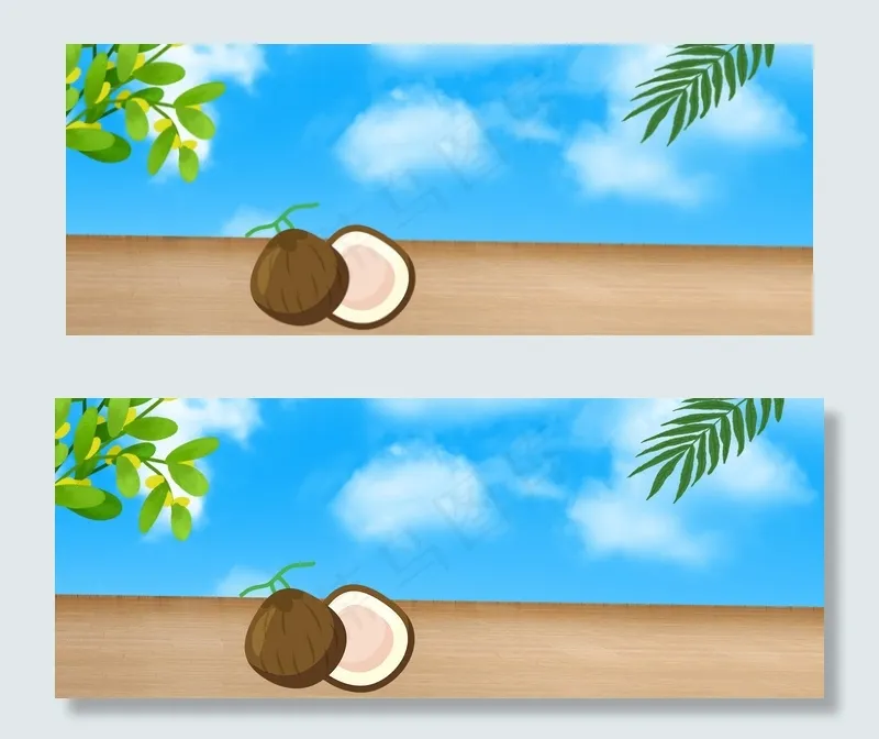 清新水果生鲜食品榴莲新鲜淘宝banner(1920*750px 	       )psd模版下载