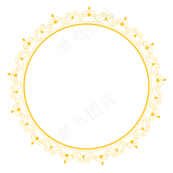 金色欧式花纹复古边框