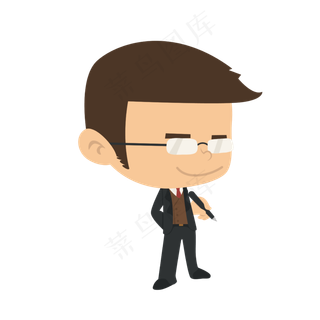 戴眼镜的青年矢量素材