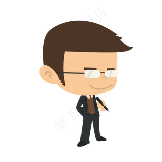 戴眼镜的青年矢量素材