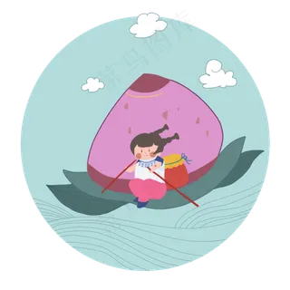 划粽子船的小女孩 划粽子船的小女孩