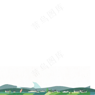 卡通绿色城市免抠图