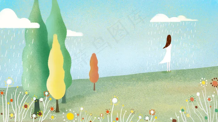 少女的思念怀旧绿色肌理风格(2880X1620(DPI:300))psd模版下载