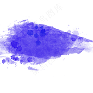 蓝色水彩晕染效果元素