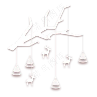 圣诞节树枝挂坠装饰,免抠元素