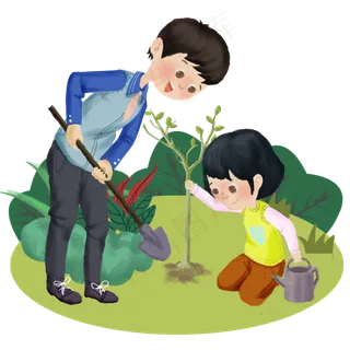 植树节种树的情侣