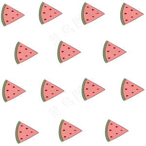 手绘卡通夏季水果西瓜