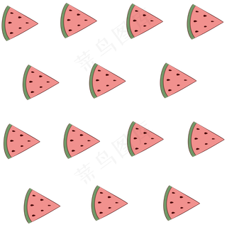 手绘卡通夏季水果西瓜