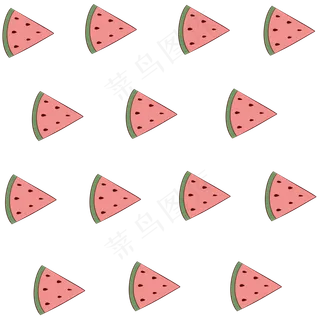 手绘卡通夏季水果西瓜