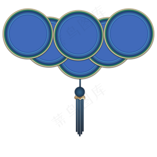 中国风圆圈复古节日手绘,免抠元素