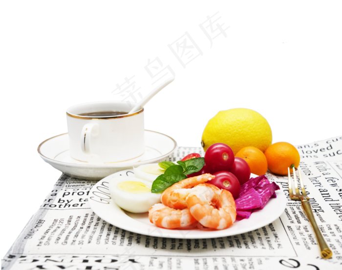 沙拉和咖啡美食,免抠元素