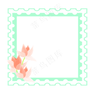 春夏荷花边框png素材