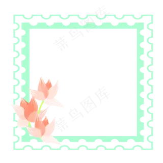 春夏荷花边框png素材