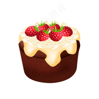 矢量巧克力水果蛋糕