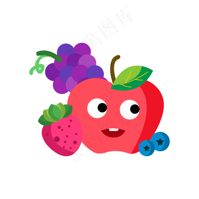 矢量卡通手绘水果