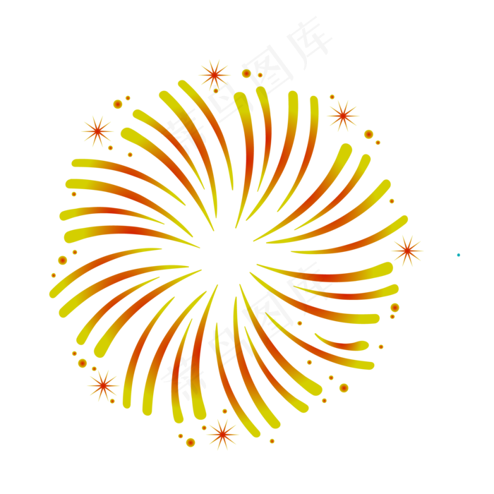 红黄相间烟花矢量图,免抠元素(2084*2084px 300 dpi )eps,ai矢量模版下载