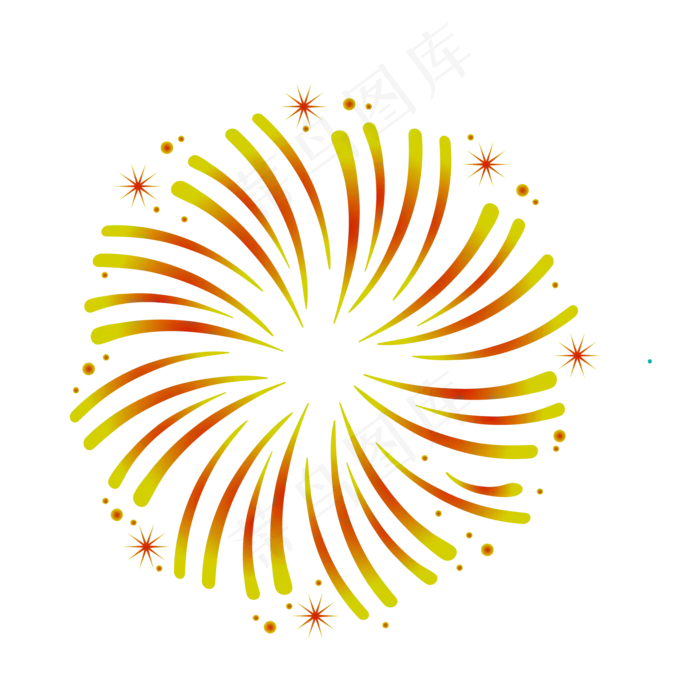 红黄相间烟花矢量图,免抠元素(2084*2084px 300 dpi )eps,ai矢量模版下载