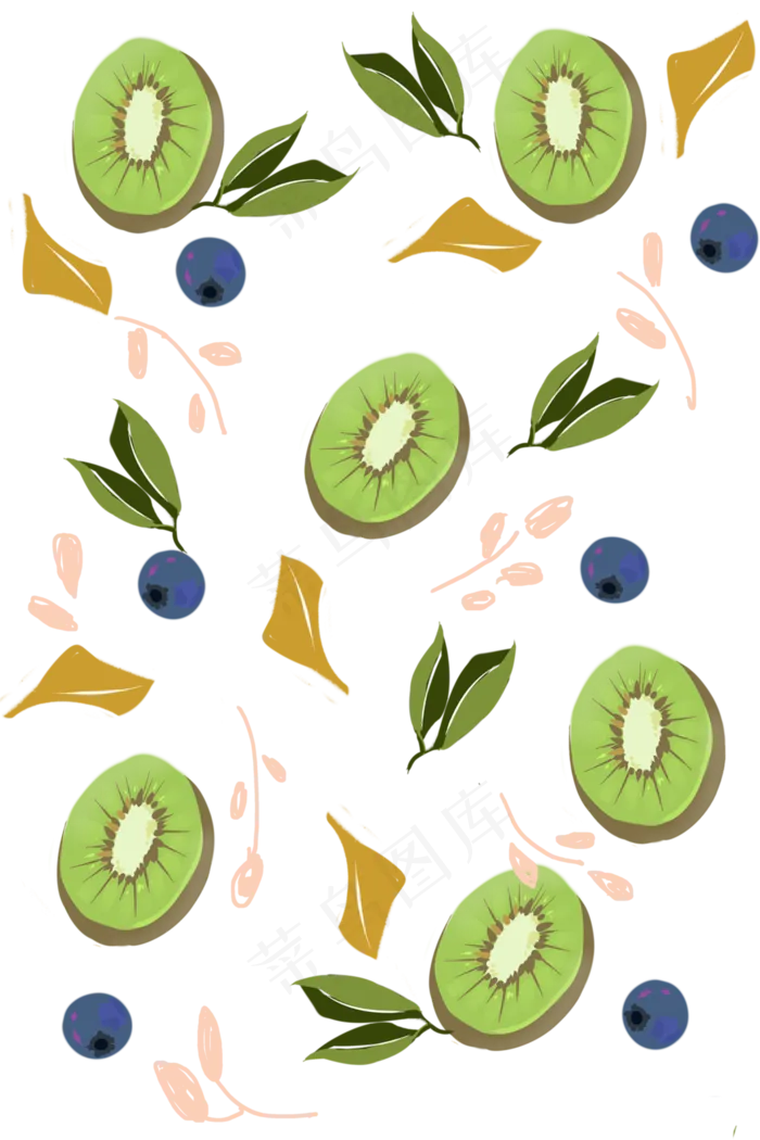 水果可爱印花奇异果猕猴桃底纹背,免抠元素(3543X5315(DPI:200))psd模版下载