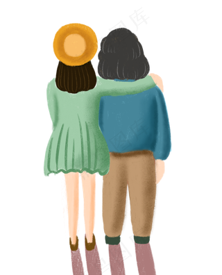 母亲节妈妈的背影免抠图