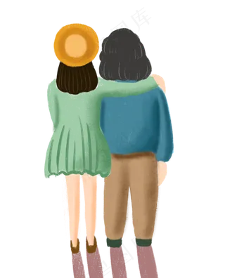 母亲节妈妈的背影免抠图