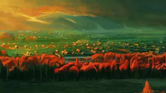 油画乡村风景装饰画