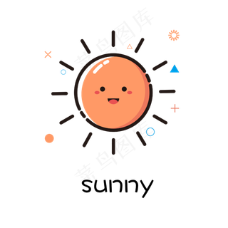 天气晴mbe图标矢量手绘商用元素,免抠元素