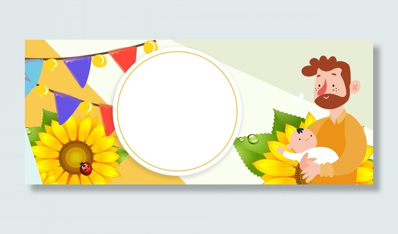 简约鲜花小清新父亲节促销拼色背景