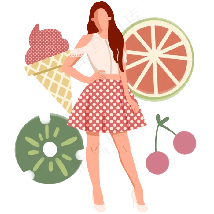 立夏时尚美食女性(2000X2000(DPI:299))psd模版下载