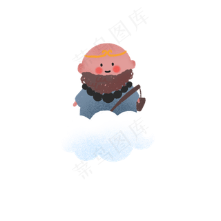 手绘可爱西游记之沙和尚,免抠元素