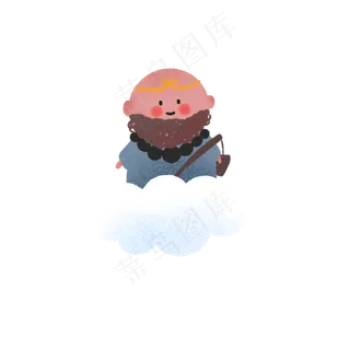 手绘可爱西游记之沙和尚,免抠元素