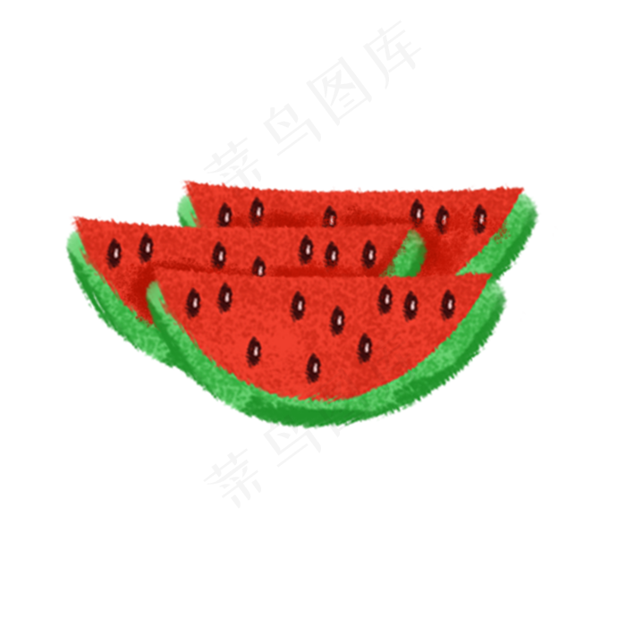 三个卡通西瓜水果(2000X2000(DPI:300))psd模版下载