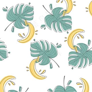 小清新简约香蕉平铺底纹