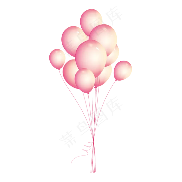 浪漫情人节粉色气球免扣PNG图,免抠元素(4961*4961px)ai矢量模版下载