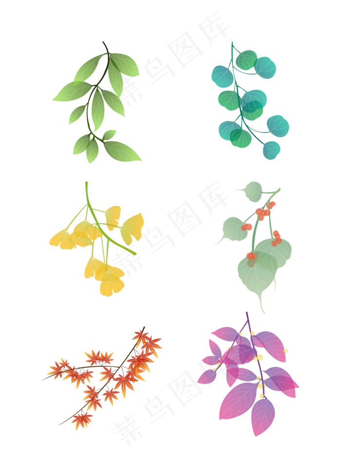 植物绿叶可商用元素